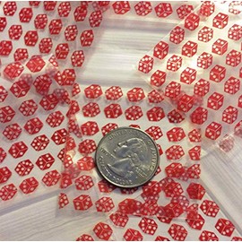 1000-1.5" x 1.5" 1515 Red Dicel Small Zipper Lock Small Baggies Craft Resealable Plastic Baggy 2 Mil Zipper Poly Bags