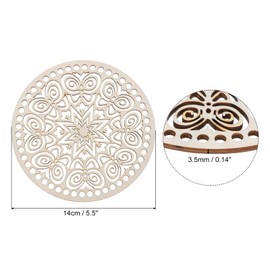 sourcing map Crochet Basket Base 5.5 Inch Round Wooden Crochet Bag Bottom Unfinished Wood for DIY Craft Basket Crochet,Bags Weaving Knitting Base