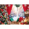 Msocio 7x5ft Christmas Window Backdrop Winter Snow Scene Photography Background