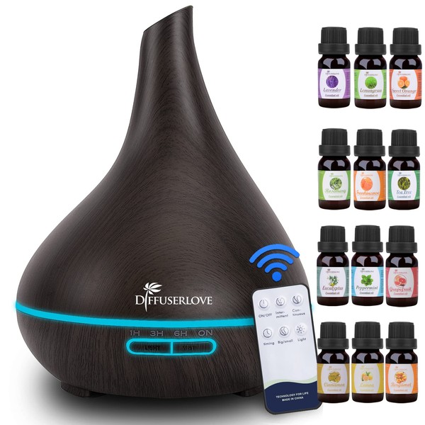 Diffuserlove Diffuser 500ML Essential Oil Diffuser with Adjustable Mist Mode Waterless Auto Shut-Off Diffusers for Essential Oils Cool Mist Diffuser for Office Home Bedroom Living Room
