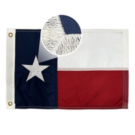 AMZFLAG Texas Flag 12x18 Inch Embroidered TX State Small Texas Flag for Boat with 2 Brass Grommets