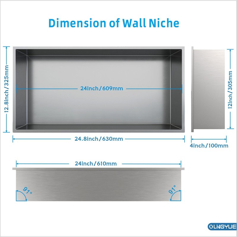 OLNGYUE Bathroom Shower Niches Shelves: No Tile Needed Stainless Steel