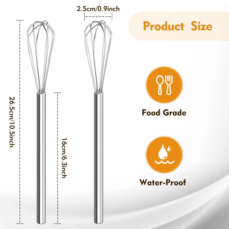 Mini Whisk, Stainless Steel Mixer, Mini Baking Mixer, Coffee and