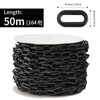 MANCHAP 164 Ft Black Plastic Chain Links, Plastic Barrier Chain,