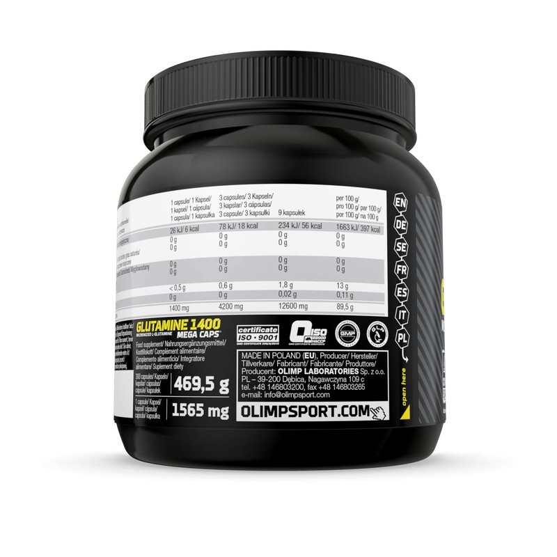 OLIMP - Anti-Catabolic L-Glutamine Mega Caps (300 Capsules) Dietary Supplement