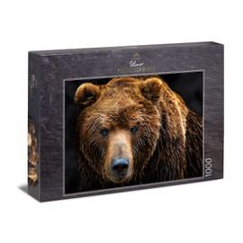 Ulmer Puzzleschmiede - Animal Portrait Puzzle "Grizzly" - Classic 1000 Piece Bear Puzzle - Puzzle Motif with Bear in Close Up, A Modern Photographed Animal Portrait of the Mighty Brown Bear
