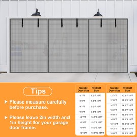 LIAMST Privacy Silver Garage Door Screen (Privacy Silver Grey, 16 * 8FT)