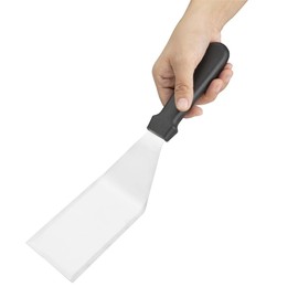 Vogue Burger Turner, Black & Stainless Steel, Length: 180 mm/7 inch, Heat Resistant Handle, Griddle Scraper, Hotplate Burger Flipper, Barbecue Spatula, Professional & Home Use, D393