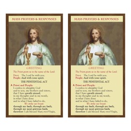 Holy Lines pocket card for responses and prayers at Catholic mass set of 2