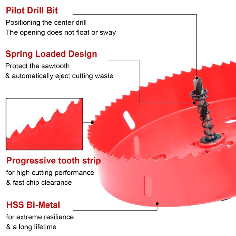 Hole Saw 6 1/8" / 155mm, HSS Bi-Metal Drill Hole