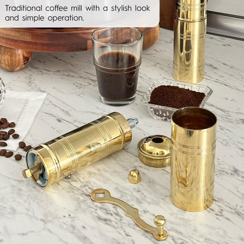 Glios Decorative Handmade Turkish Black Pepper & Coffee Grinder, Refillable