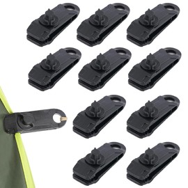 OHREN 10 Stück Planenclips Zeltplanen Clips - Multifunktion Zeltklemme Halterung Spanner Befestigungsclip für Plane, Zelt, Abdeckungen, Markisen, Banner, Gartenarbeit (Schwarz)