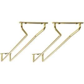 TrueCraftware- 10-Inch Wine Glass Rack Brass Finish Set of 2- Stemware Rack Wire Hanging Rack Under Cabinet Wine Stemware Holder Glass Storage Hanger Organizer for Kitchen and Bar