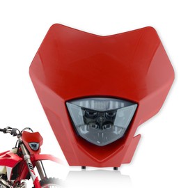 fewfuss Universal Dirt Bike LED Head Lamp - Motorcycle LED Headlights for Pit Bike ATV (Red)
