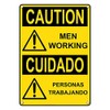 Weatherproof Plastic Vertical OSHA Caution Men Working - Personas Trabajando