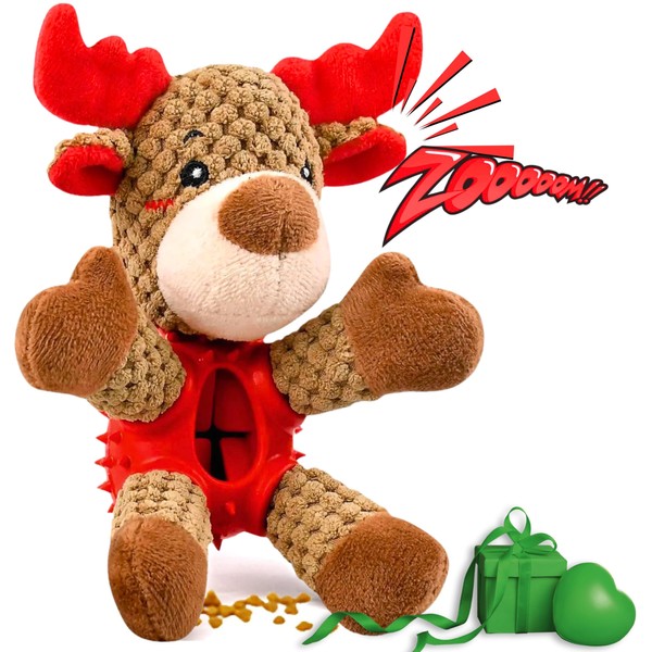 PeppyPawz 4 in 1 Christmas Dog Toy Present, Interactive Treat
