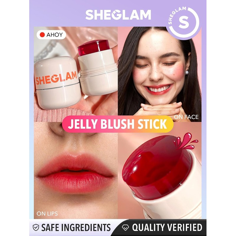 SHEGLAM Jelly-Licious Hydrating Lip and Blush Tint (Ahoy, Pequeño)