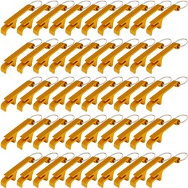 ZHANGBY 50 Pack Metal Bottle Opener Keychain Bulk, Portable Beer and Soda Opener (Yellow)