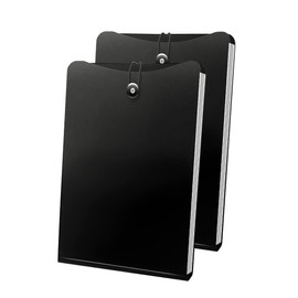 Vertical Accordion File Folder, Expanding File Document Organizer Bag for A4 Letter Size (2 Pack, Black)