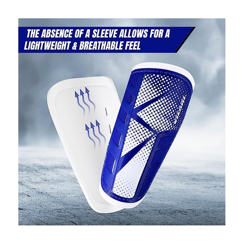 Vizari 'Vector' Slip-in Football Shin pads for Adults - Blue