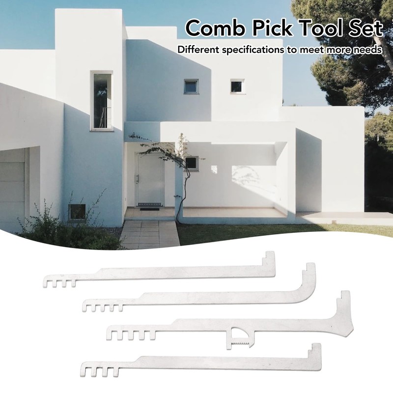 Mrchrogge 4PCS Comb Lock Picks Metal Teeth Tools Portable Stainless
