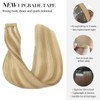 DOORES Real Hair Tape-In Extensions, Dirty Blonde Highlights Bleach Blonde,