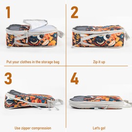 Compression Packing Cubes for Travel, Travel Essentials Luggage Organizer bags for Suitcase, Durable Compression Travel Packing Cubes for Carry on Backpack (C)