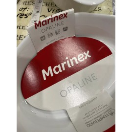 Marinex 4X Marinex Opaline Tempered Glass Oval Handled Baker 11 3/8”x6 3/4”x2 5/8” Perm