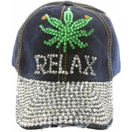Popfizzy Weed Hat for Women Rhinestone Hat, Bedazzled Bling Baseball Caps, Distressed...
