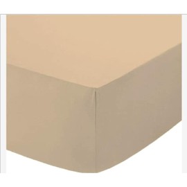 Boomerangg Fitted Sheet Super Soft Easy Care Polycotton Bed Linen with 25CM Depth Luxury Bedding Bedsheet (Latte, Double)