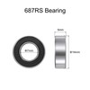 sourcing map 10pcs 687-2RS Bearing 7x14x5mm, Chrome Steel Double Rubber