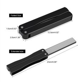 Whetstone Sharpener Stone Folding Double-Sided Stone Portable Fine Coarse Grinding Outdoor Camping Tool 400/600# (Black)