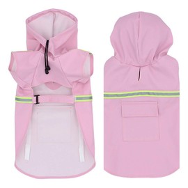 Dog Raincoat | Rain Jacket | Poncho - Waterproof, Reflective, with Sleeves, Pouch | M - 5XL 10-110 lbs (XXL, Pink)
