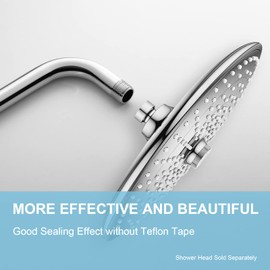 OFFO Shower Arm with Flange, 24 Inches Wall Mount Replacement Angle Shower Head Arm Wall-Mounted For Fixed Shower Head & Handheld Showerhead, Chrome