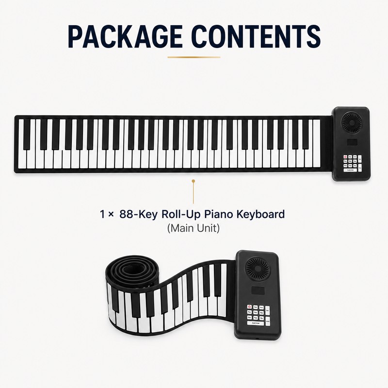 88-Key Roll Up Piano Keyboard for Home Practice – Portable