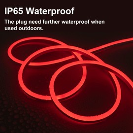 SURNIE LED Strip Lights Flexible 50ft Red Waterproof LED Rope Lights Outdoor, 110V Red Neon Lights Cuttable & Connectable Indoor Outdoor Decor DIY Lights for Room Festival Commercial Building