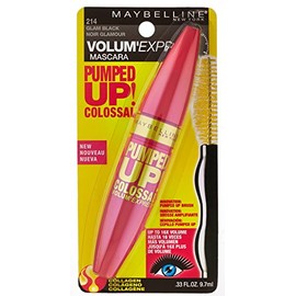 Maybelline Volum Express Pumped Up Colossal Washable Mascara, Glam Black, 0.33 fl. oz., 05291088 pounds, 9.355335 gramo, 1                            