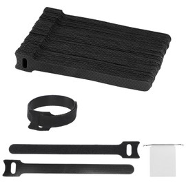 DOINEUFL Cable Ties, Resealable, Velcro Tape, Black Cable Ties, Velcro Cable Ties, Pack of 70, 20 cm, Adjustable Cable Management for Home, Office, Office and Garden