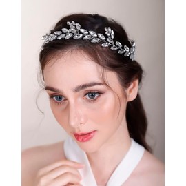 Chargances Bride Wedding Rhinestone Hair Vine Bridal Gold Hair Piece Crystal Headband Hair Accessories for Women and Girls (Gold)
