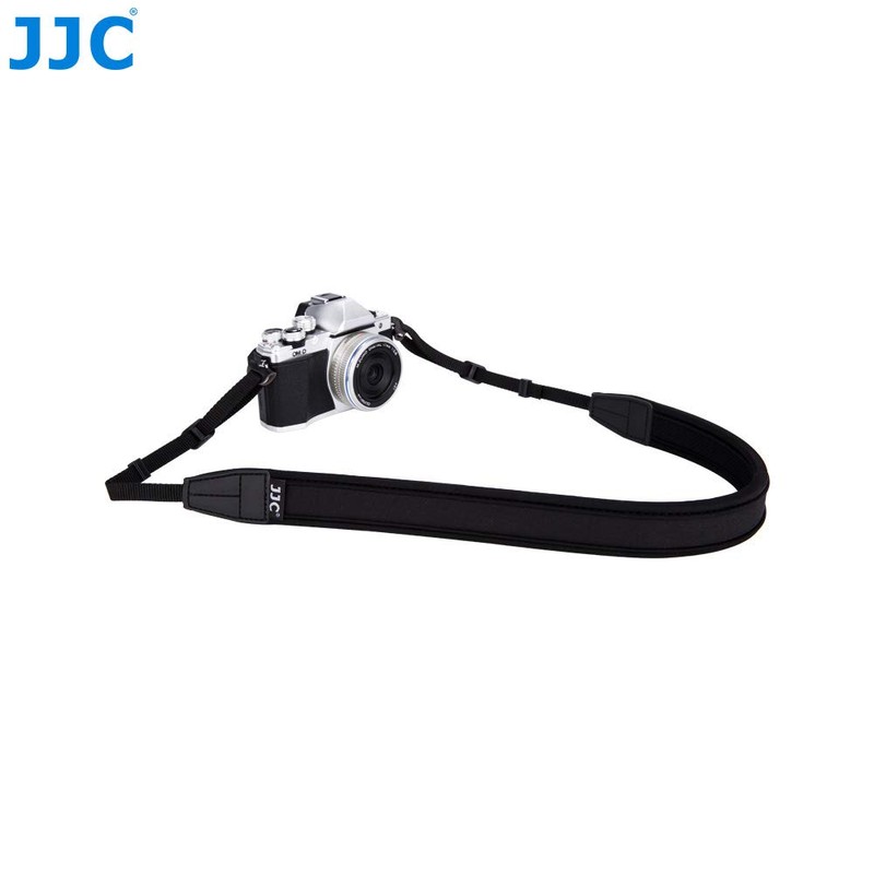 JJC NS-M1BK Neoprene Umhängeband für Kameras, Schwarz, Fits Mirrorless Camera