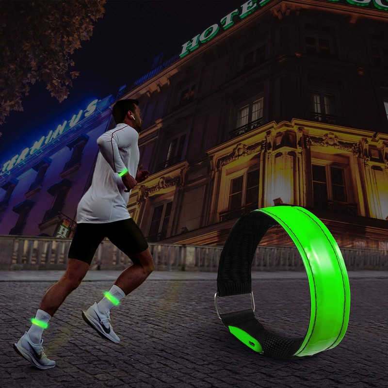 OMKHE Rechargeable LED Armband for Running(2 Pack), Light Up LED