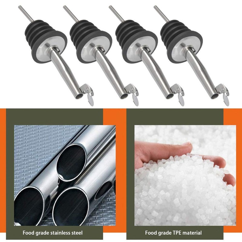 Foccts Pack of 4 Bottle Pourer Nozzle-Spout for Spirits, Spout