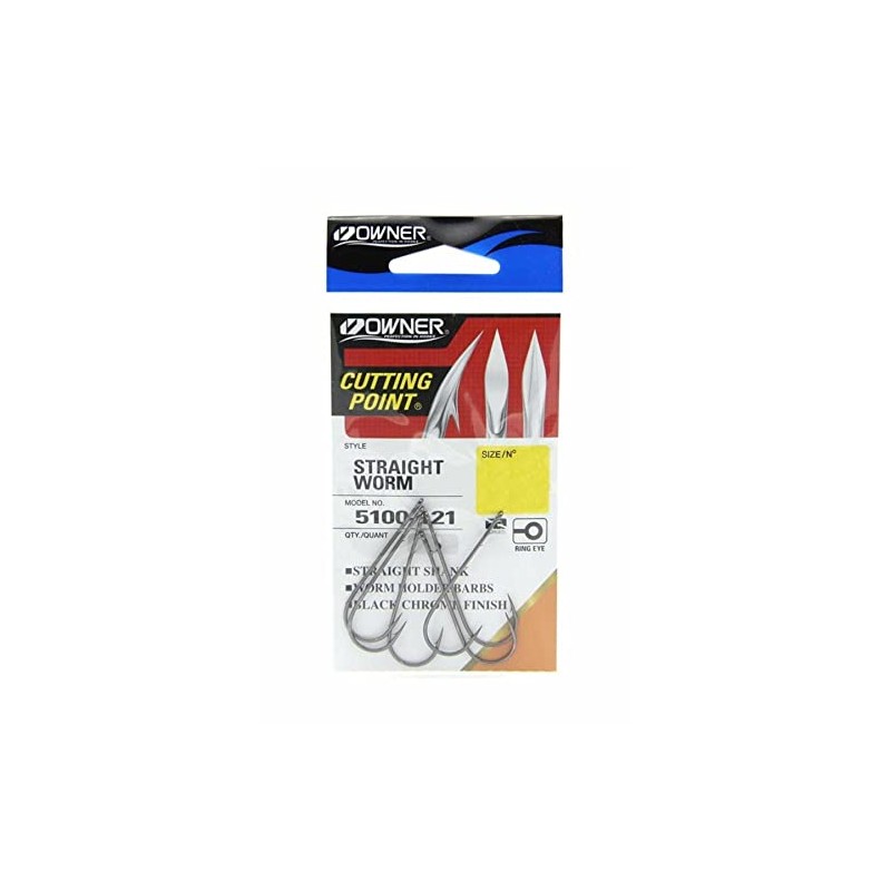 Owner Öhr Worm Hooks - 6 Worm Hooks for Sea