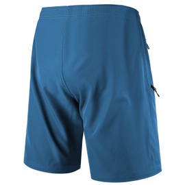 Men's Mountain Bike Shorts 3D Padded Baggy Bicycle Riding Cycling Shorts Quick Dry Lightweight Biking Shorts(Blue XL)