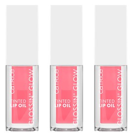 Catrice Glossin' Glow Tinted Lip Oil, No. 010, Pink, Nourishing, Colouring Effect, with Oils, Natural, Vegan, Paraben-Free, No Microplastic Particles, Nanoparticles Free, Pack of 3 (3 x 4 ml)