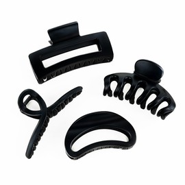 Hair Clips, 4 Pieces, Large Hair Clips, Suitable for Those with a Lot of Hair, Will Not Damage Hair, Firmly Fixed, Rust Resistant, PC Resin, Length 5.1 inches (13 cm) (Pluck)