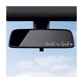 DXNQ 2 PCS Trust in God Rearview Mirror Decals, Automotive Vinyl Rear View Mirror Decorative Stickers, Waterproof Trust in God Stickers for Car Truck Laptop, Car Accessories (Silver)
