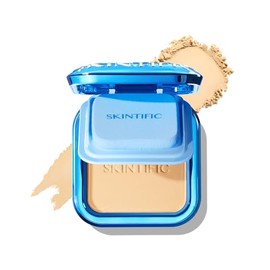 SKINTIFIC Base de Maquillaje en Polvo, Base en Polvo Compacta de Cobertura total Ultra Cover, Matifica y Controla Brillo por 16 h, Minimiza la aparien