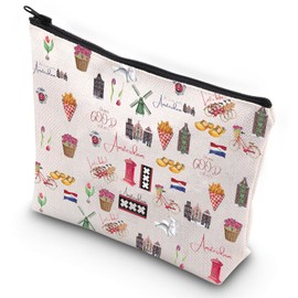 G2TUP Netherlands Travel Bag Amsterdam Souvenir Holland Dutch Netherlands Trip Toiletry Bag (Netherlands Travel Bag)