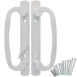 Hyneesun Patio Door Handle 3-15/16 Inch(10cm) Hole spacing （Right and Left Handed）(fit for 45degree Mortise Lock) Non-keyed（Offset Position）